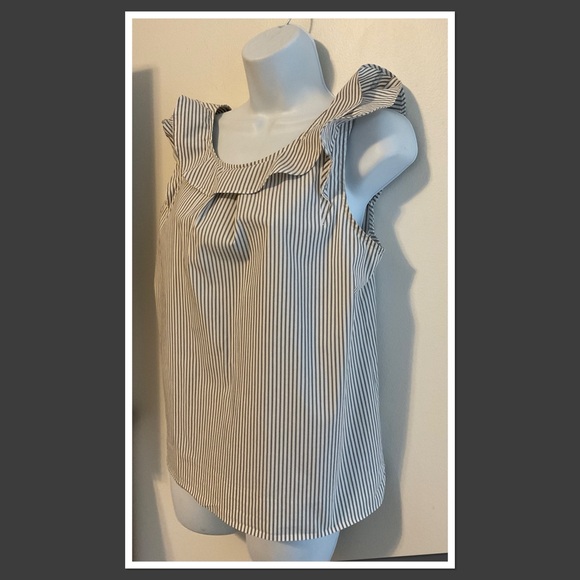 J. Crew size 10 striped sleeveless blouse - Picture 2 of 7